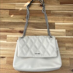 Nine West White Quilted Shoulder Bag